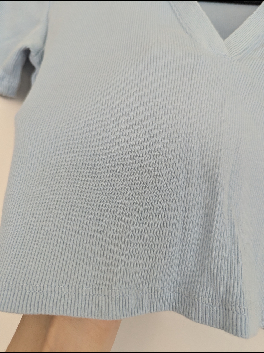 Zara Pale Blue Cropped Polo Top - Picture 5 of 5
